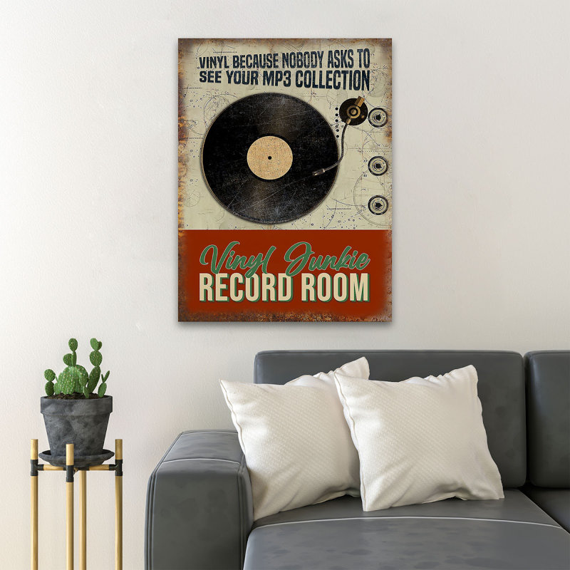 A Vinyle - Vinyle parce que personne ne le demande - Reproduction d'art graphique rectangulaire sur toile tendue 1 pièce