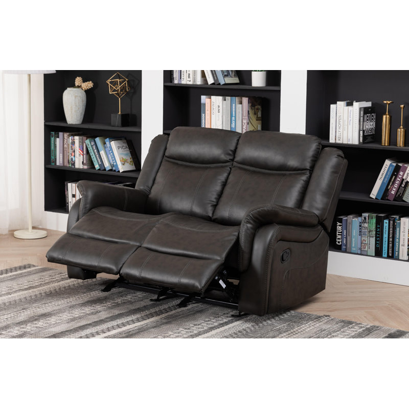Kerveen Recliner, Dark Gray Faux Leather