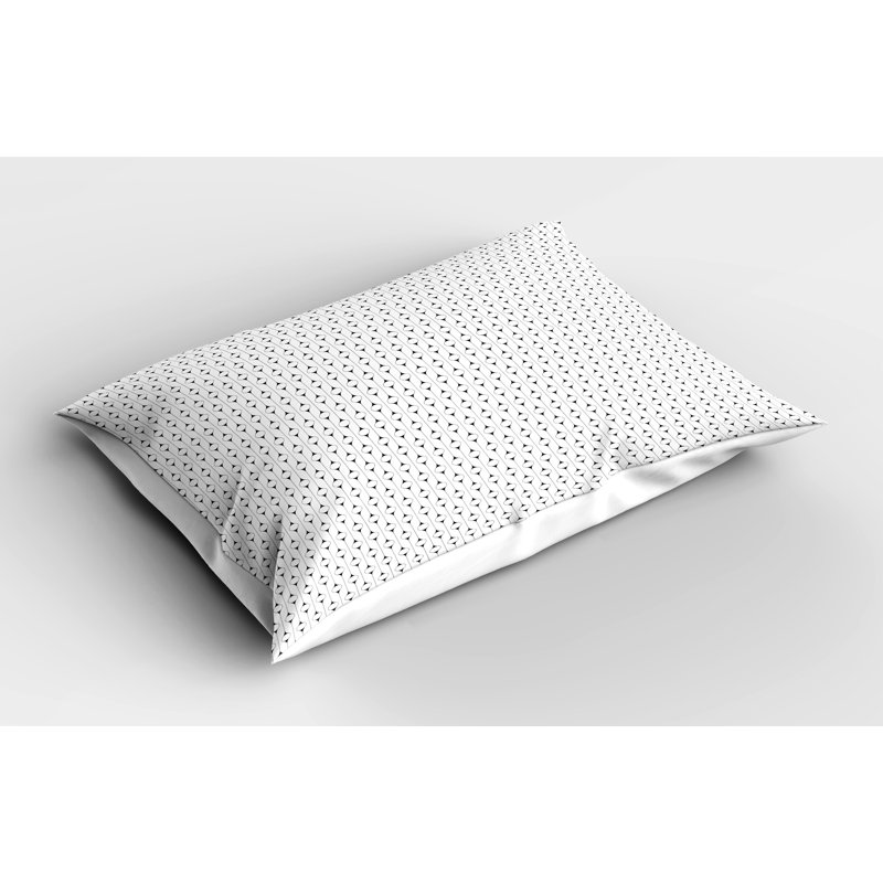 Ensemble de 2 taies décoratives à motif géométrique blanc et gris anthracite Ambesonne, H 20 po x l 30 po