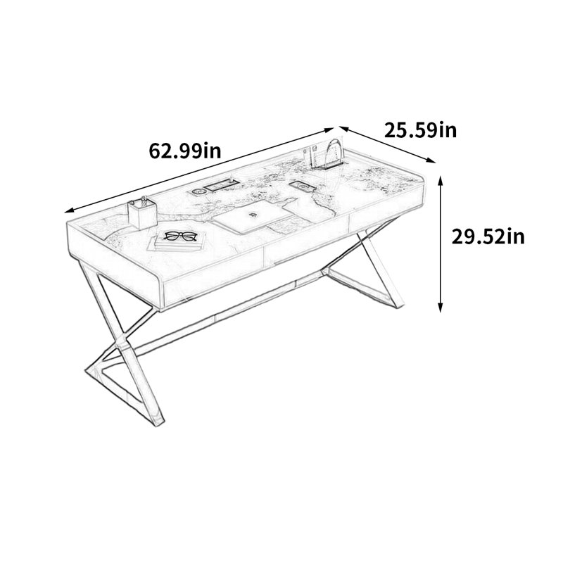 Fusco, H 29,52 po x l 62,99 po x P 25,59 po
