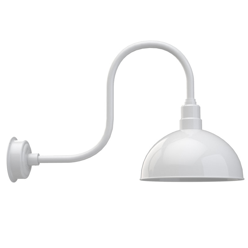 Luminaire de grange d’extérieur à del Dipkarpaz, H 9 po x l 14 po x P 17 po, Blanc