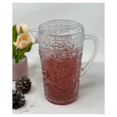 2.5 Quarts Unbreakable Plastic Drink Pitcher with Lid, BPA-Free, Stylish and Durable for Any Beverage
