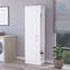 Armoire de rangement Nampa, porte simple, crochets à balai, blanc