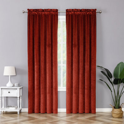 Lateek Velvet Semi Sheer Curtain Pair