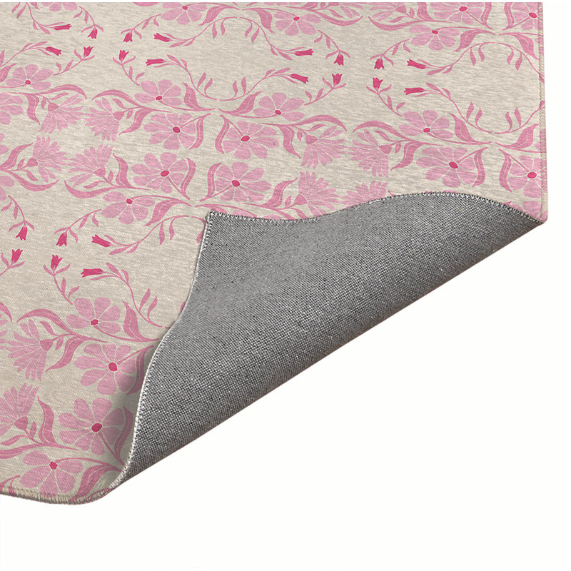Tapis de bureau Groovy Flowers, L 36 po x P 60 po, Rose