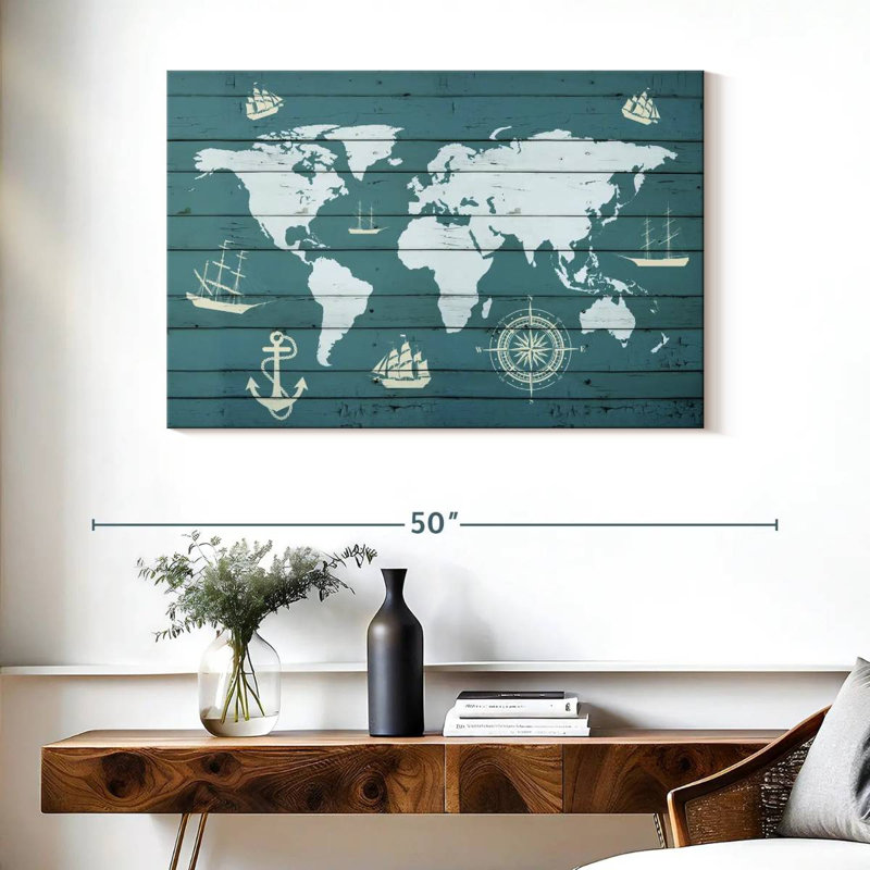 Aletra World Map, 26" H x 39" W