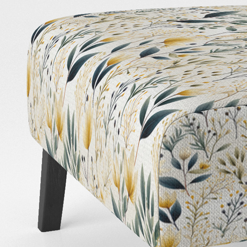 Earthy Flora - Fauteuil de chambre rembourré bohémien et éclectique
