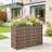 Raised Garden Bed with Adjustable Foot Pads for Patio, Balcony, PE Rattan Wicker Planter, Freestanding Steel Frame Rattan Planter Stand with Removable Liner for Flowers, Vegetables, Brown-1918090472