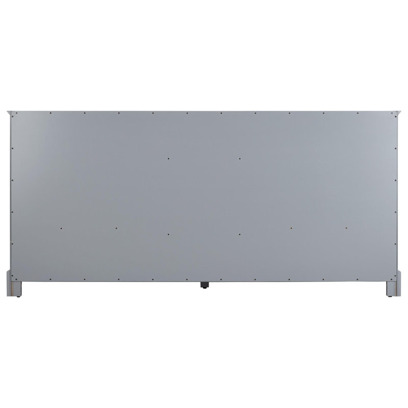Quen 72" Freestanding Double Basin Vanity Set with Cabinet, Vanity Tops, Gray, Arctic White Quartz, No Faucet Holes
