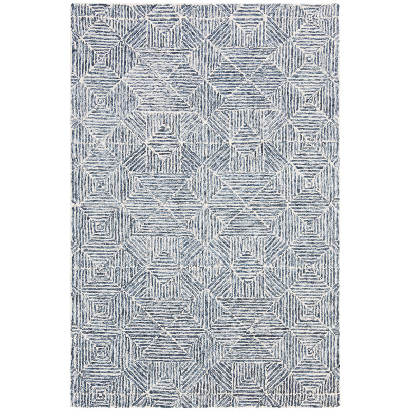 Geometric Hand Woven Area Rug, Rectangle 69 x 122 cm