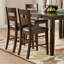 Table de salle à manger 5 pièces à finition cerisier avec rallonge et 4 chaises à hauteur de comptoir en bois de style transitionnel-243230732