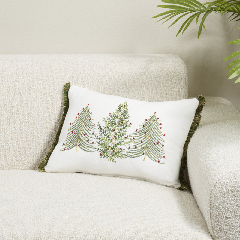 Coussin Christmas Trees, Housse de coussin seulement - sans coussin, Green