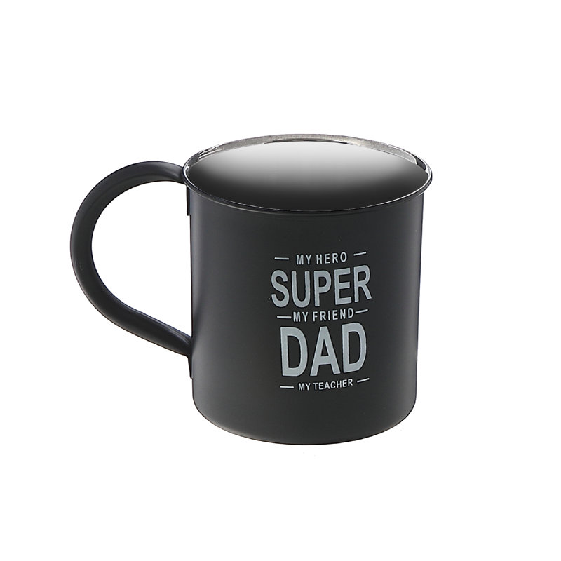 Ensemble de 2 tasses en acier inoxydable avec impression «Super Dad» d'IH Casa