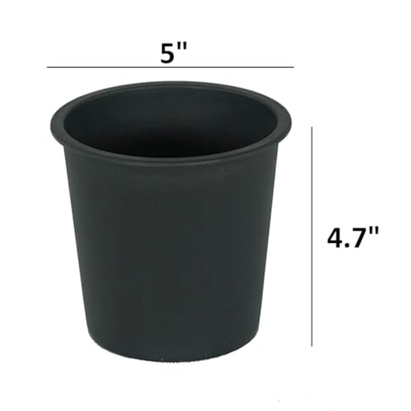 5" Black Garden Plant Pot - Round Nursery Pots With Drainage  5 . Polypropylene. All-Weather Use. Ideal For Planting And Storage. Crack Proof & Fade Holder Container Plastic . Suitable Multiple