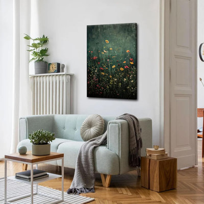 Dark Wildflower Canvas Wall Art Vintage Flower Paintings Pictures Wall Decor Modern Farmhouse Floral Botanical Poster Printing For Bedroom Living Room Dining Room Home Decoration