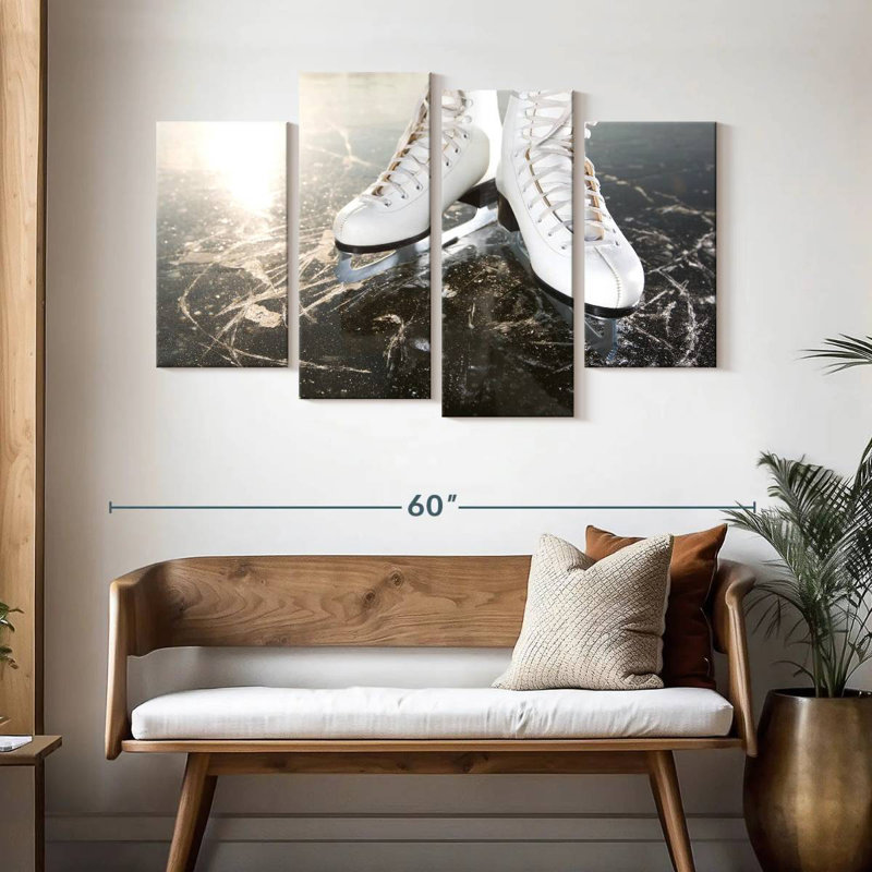 Sireci White Ice Skating Shoes, 32'' H x 52'' W