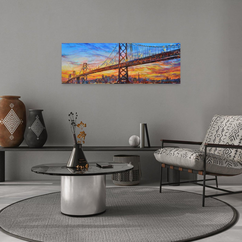 San Francisco, pont coloré, architecture colorée, art urbain, H 36 po x l 12 po