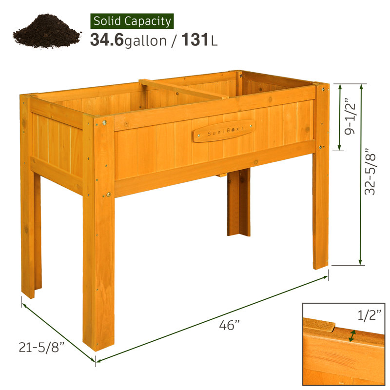Handmade Wood Elevated Planter