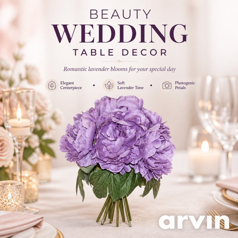 Bouquet de pivoines lavande 11 "11"  , Mauve