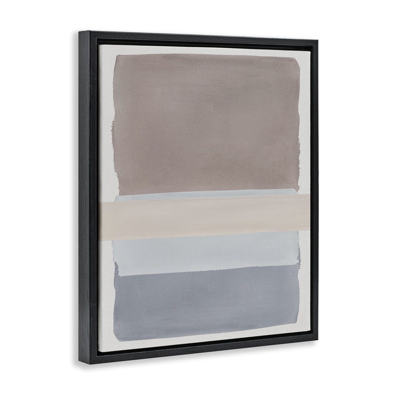 Fun with Blues & Browns Floating Frame, design by Nina Jacobs, 31" H x 25" W, Jet Black Floater Frame