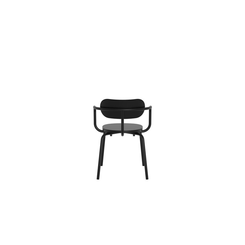 Kahmiah 18.1'' H Metal Stacking Armchair, Black