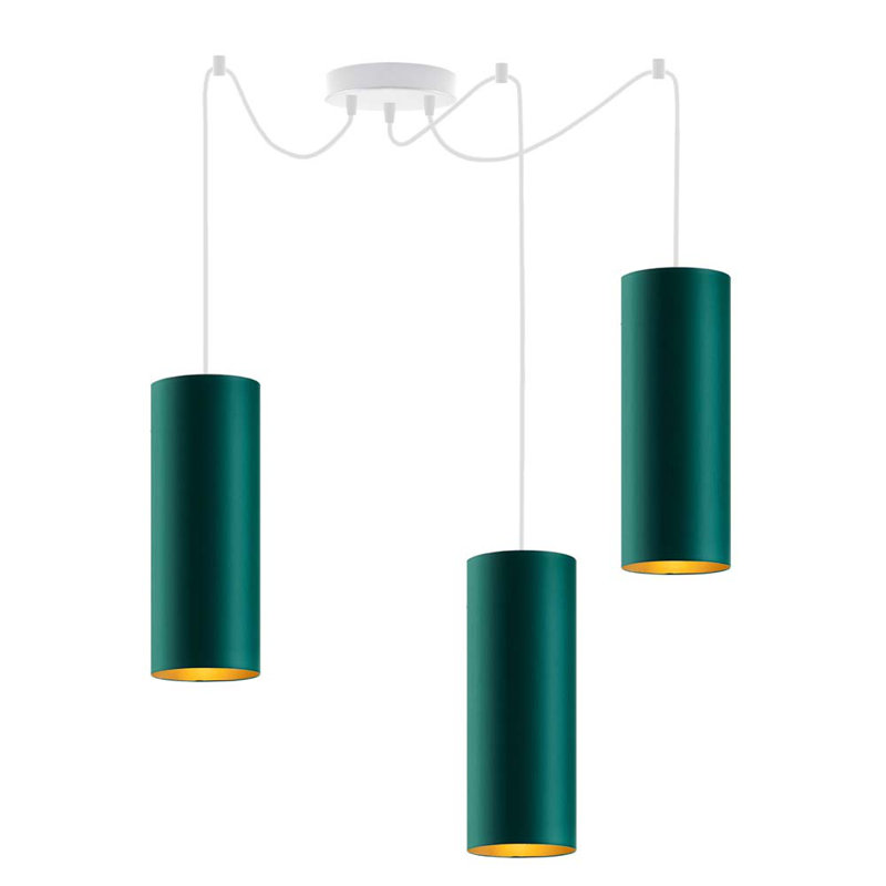 3 - Light Kitchen Island Pendant, White, Green