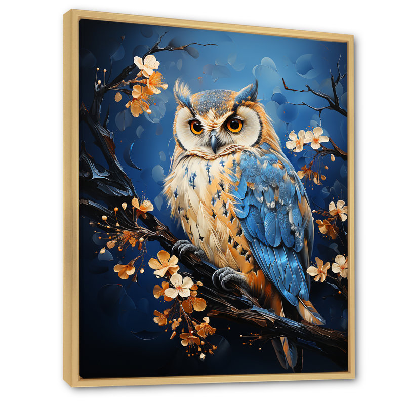 «Enchanted Forest Sentinels Owl» sur toile, H 20 po x l 12 po x P 1 po, Cadre naturel flottant