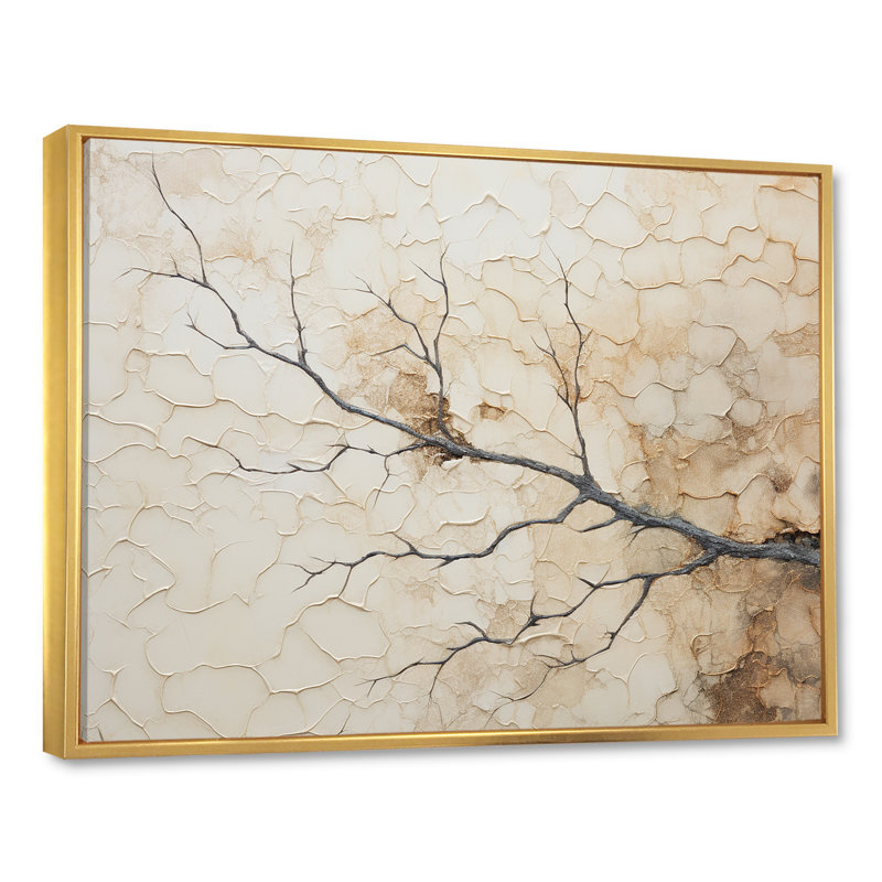 Art mural sur toile Moody Minimalisme, Cadre flottant doré, H 34 po x l 44 po x P 1,5 po