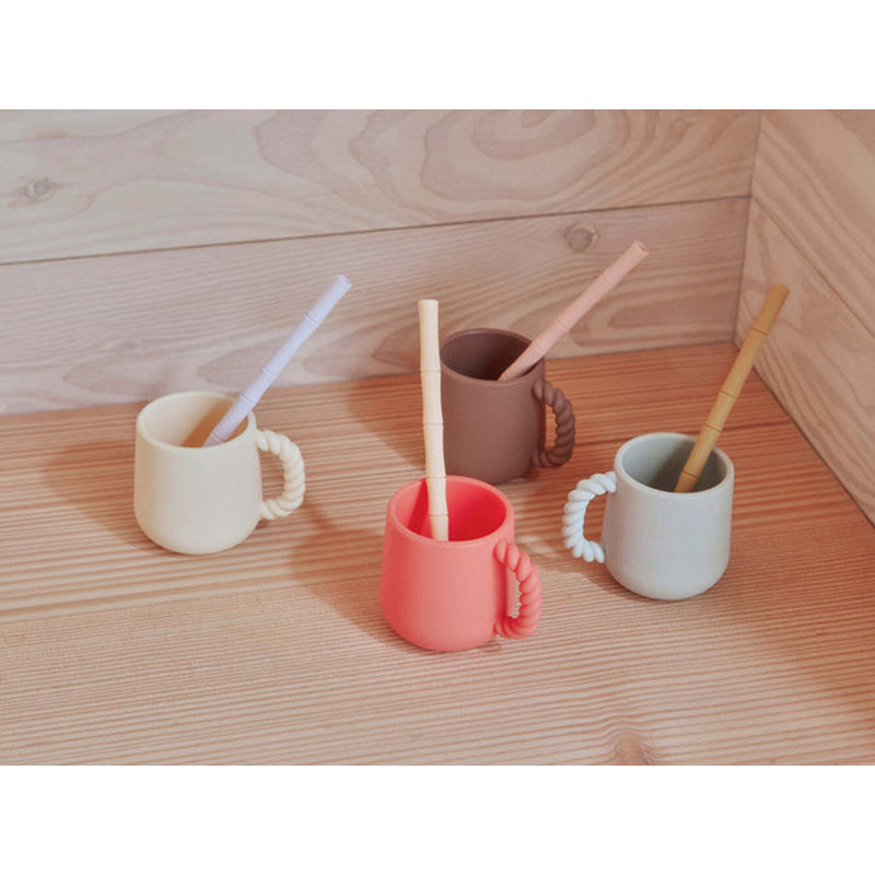 Mellow Silicone Coffee Mug, Choko/Pale Mint