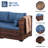 Modular Brown PE Rattan Outdoor Conversation Sets, 5 Piece Patio Furniture Set with Steel Frame, Sectional Outdoor Patio Sofa with Coffee Table for Backyard Balcony Deck-1610543587