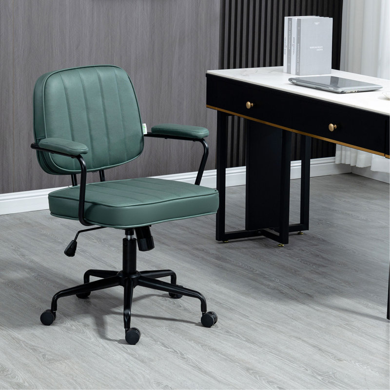 Chaise de bureau à hauteur réglable et inclinable, vert, Microfibre, Vert