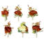 Ensemble de 6 boutonnières de pivoines en soie orange pour hommes, avec épingles et bracelet de perles. Accessoire floral pour mariage et cérémonie, idéal pour le marié et ses garçons d'honneur.