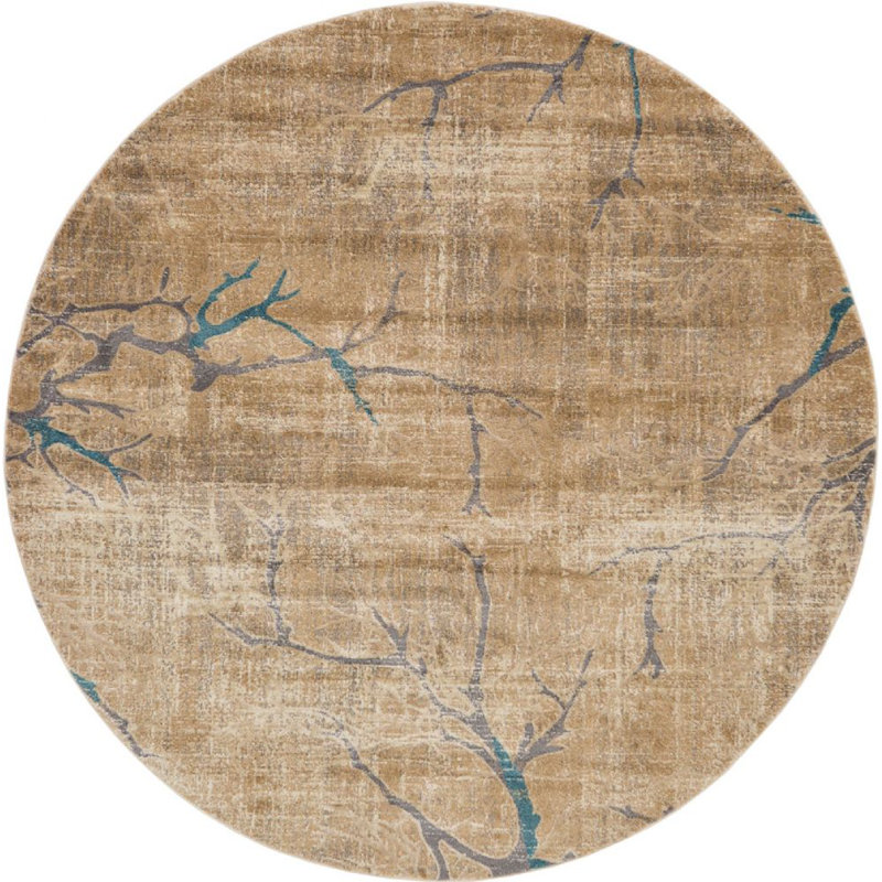 Tapis oriental brun Estrada, Rond 6 pi