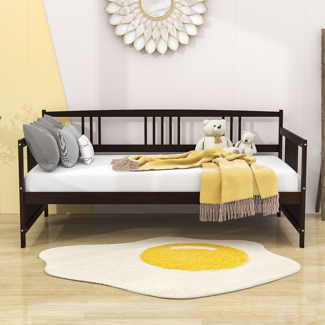 Twin Size Wooden Daybed with Slats Support Red Barrel Studio® 