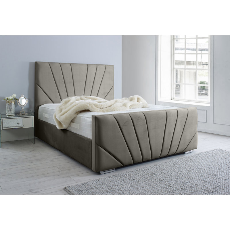 Akevia Upholstered Bed, Grey, Single (3')