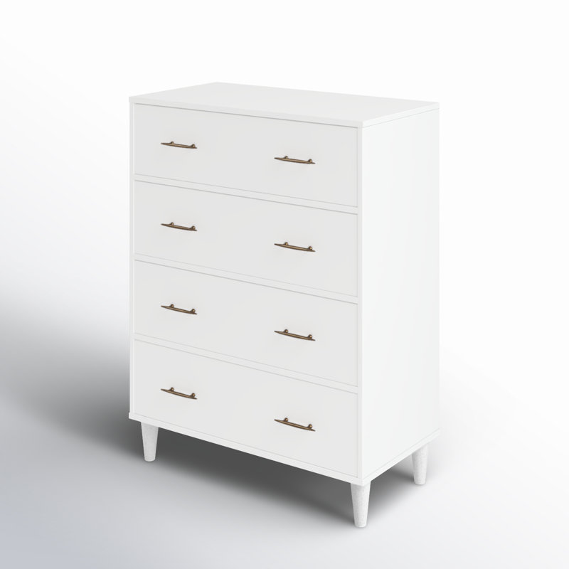 Commode 4 tiroirs Afrida, Blanc