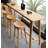Nordic Minimalist Pine Rectangular Bar Table-2137805445