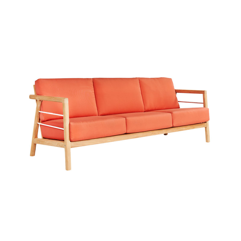 Goronwy Aalto 3-Person Teak Outdoor Sofa, Orange