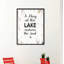 «A Day at the Lake Restores the Soul», reproduction d'art textuel sur toile encadrée-29513601