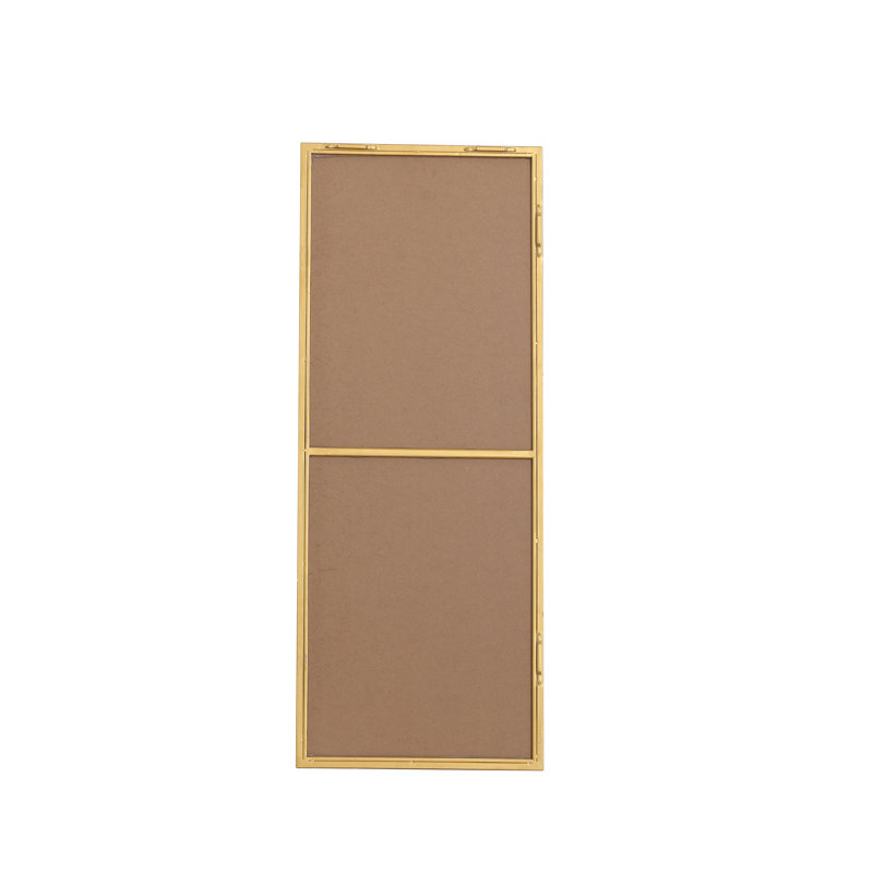 Sabine Metal Rectangle Wall Mirror, 36" x 14", Brass