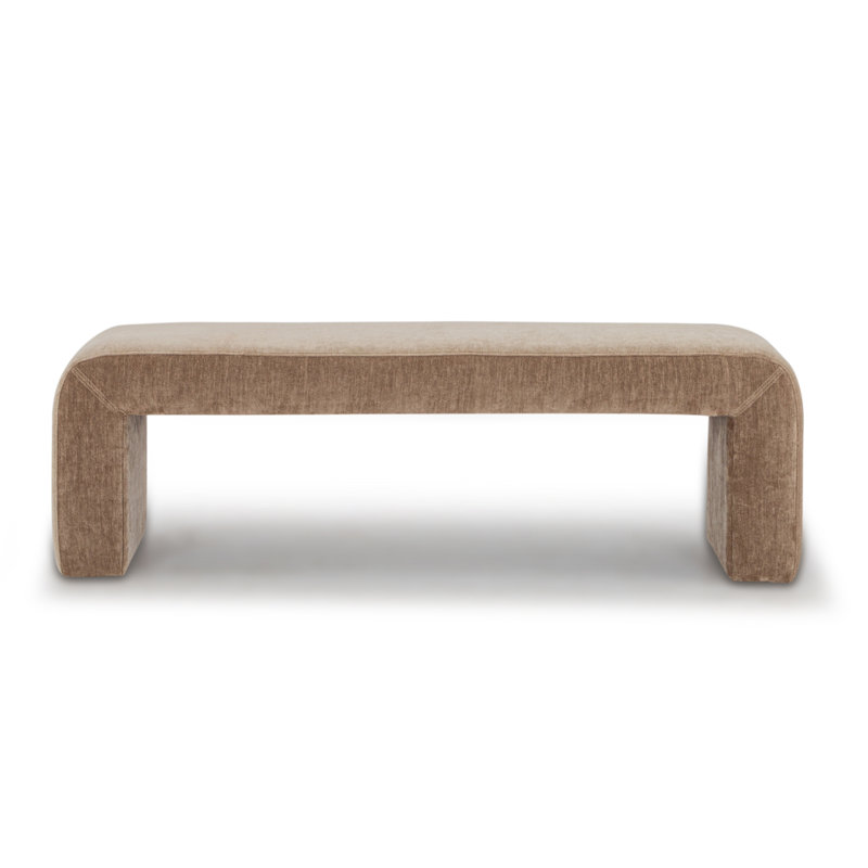 Banc rembourré Colyt, H 19 po x l 60 po x P 18 po, Chocolat
