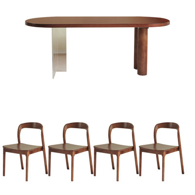 French style vintage solid wood dining table set