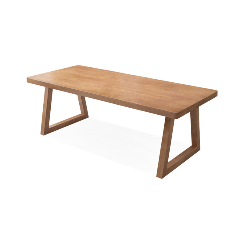 Brown Rectangular Solid Wood desk, 29.53" H x 86.61" W x 35.43" D