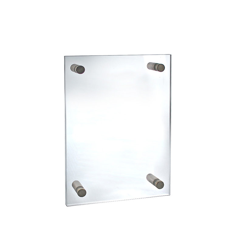 Clear Acrylic Floating Wall Frame with Silver Caps