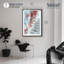«Cyan Leaf Rise Shadowbox Print» par Notoriart-116883077-116883078