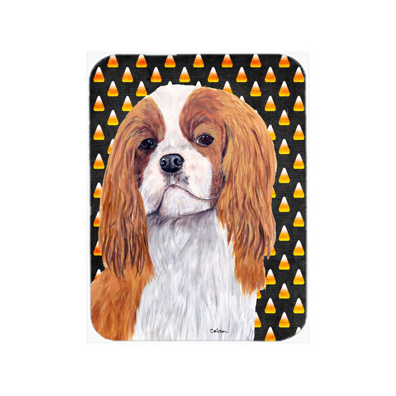 Planche à découper en verre caroline cavalier épagneul blenheim Halloween Candy Corn