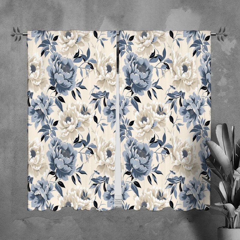 Rideaux à motif floral - 6110, L 40 po x L 82 po