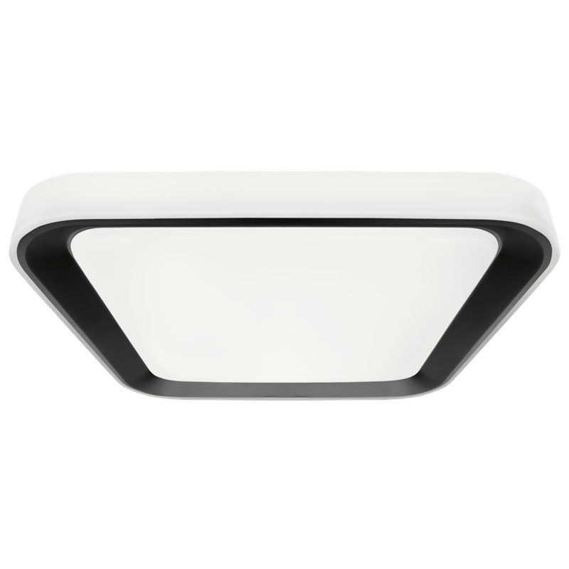 Quadro Plastic LED Flush Mount, Black, 7cm H x 40cm W x 40cm D