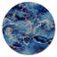 «Blue Gold Infuse liquid Art I», art mural moderne en métal-68853451