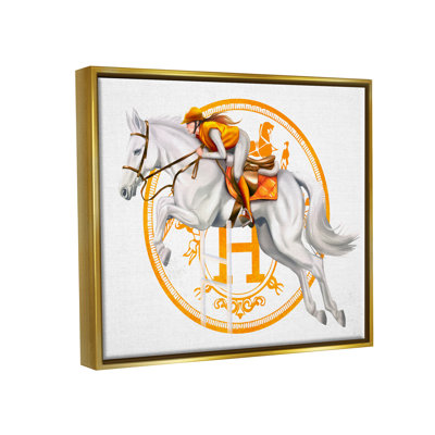 " Jockey Riding Race Horse Glam Fashion Logo " by Ziwei Li